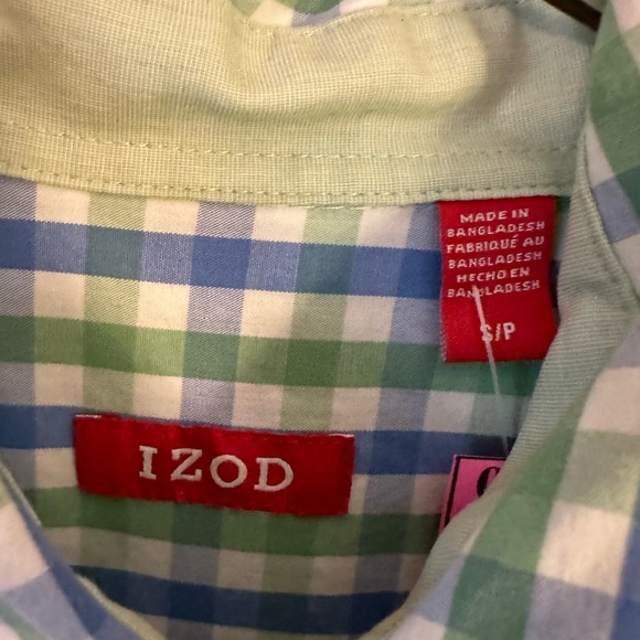 IZOD Blue/Green Checkered Button Down - Picture 3 of 3